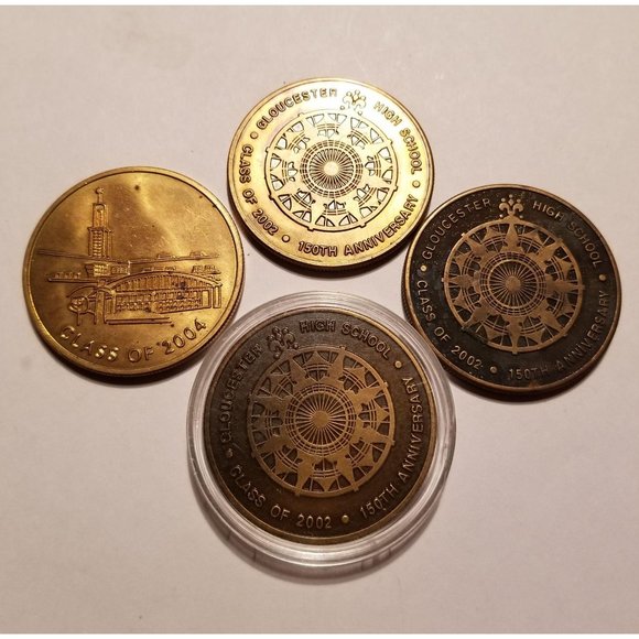 Gloucester High School Token Coins Medals 2002 and 2004 Set of 4 SC435 - Picture 2 of 2